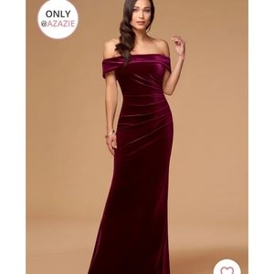 Blush Mark Cabernet Velvet Maxi Dress